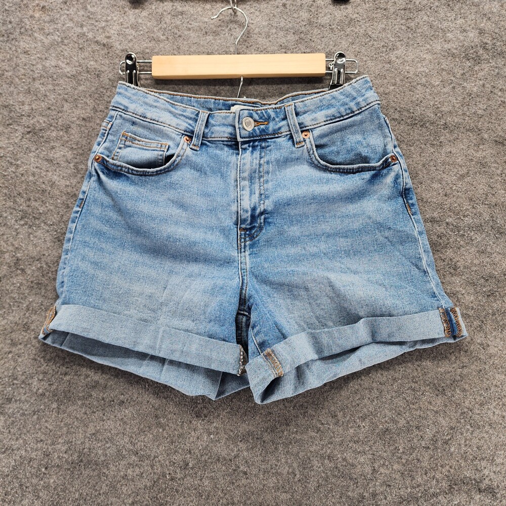 H&M Shorts Womens 8 Blue Denim Mid Rise